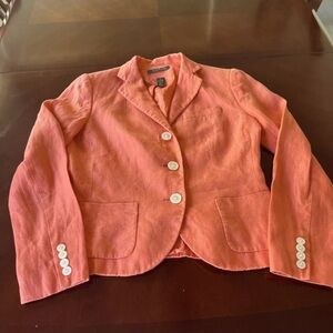 Ralph Lauren Coral Pink Linen Blend Blazer
